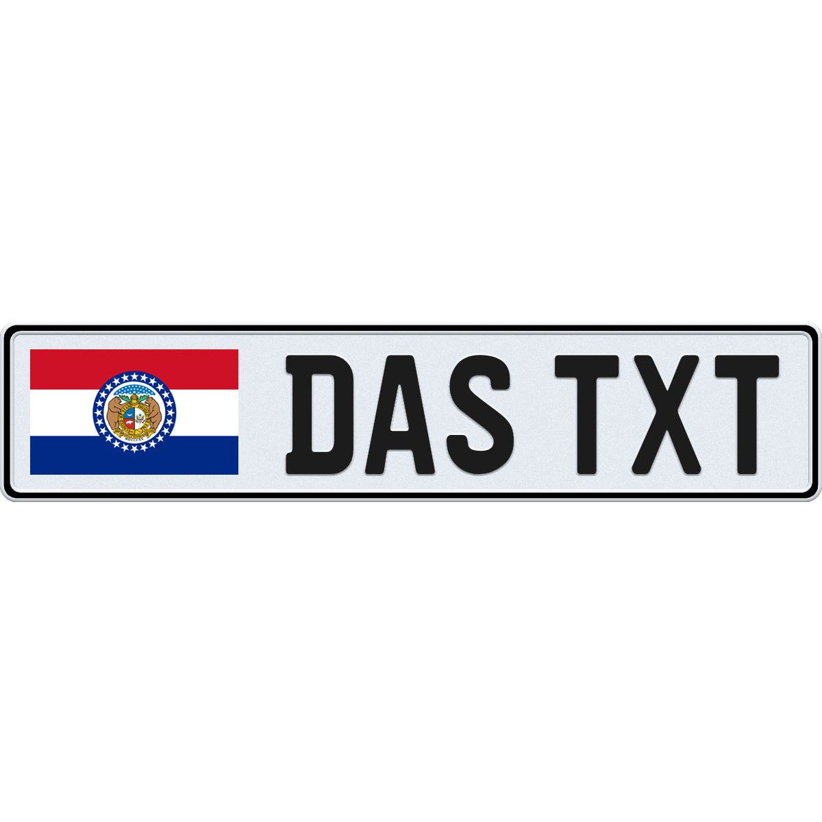 Missouri large flag European license plate