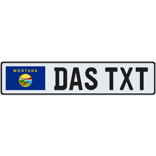 Montana large flag European license plate