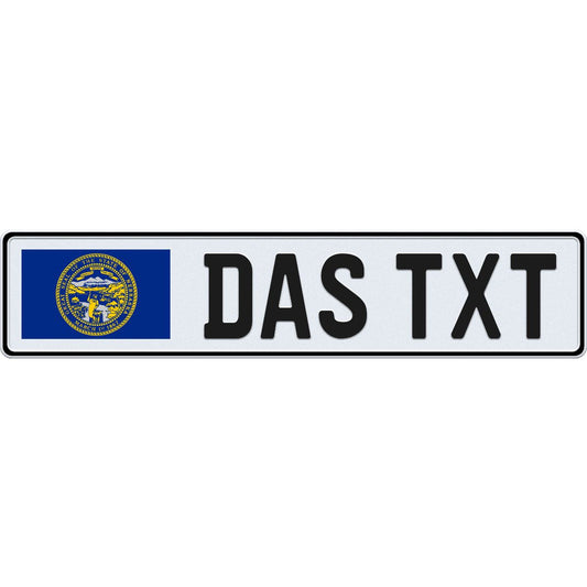 Nebraska large flag European license plate
