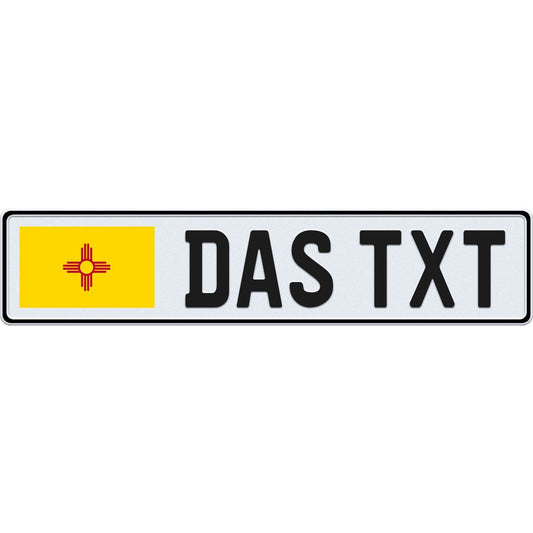 New Mexico large flag European license plate