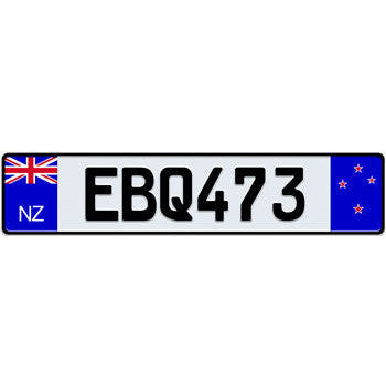 New Zealand European License Plate
