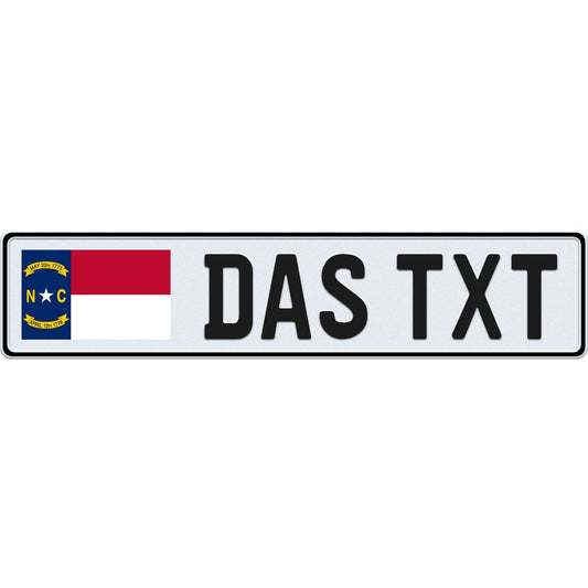 North Carolina large flag European license plate