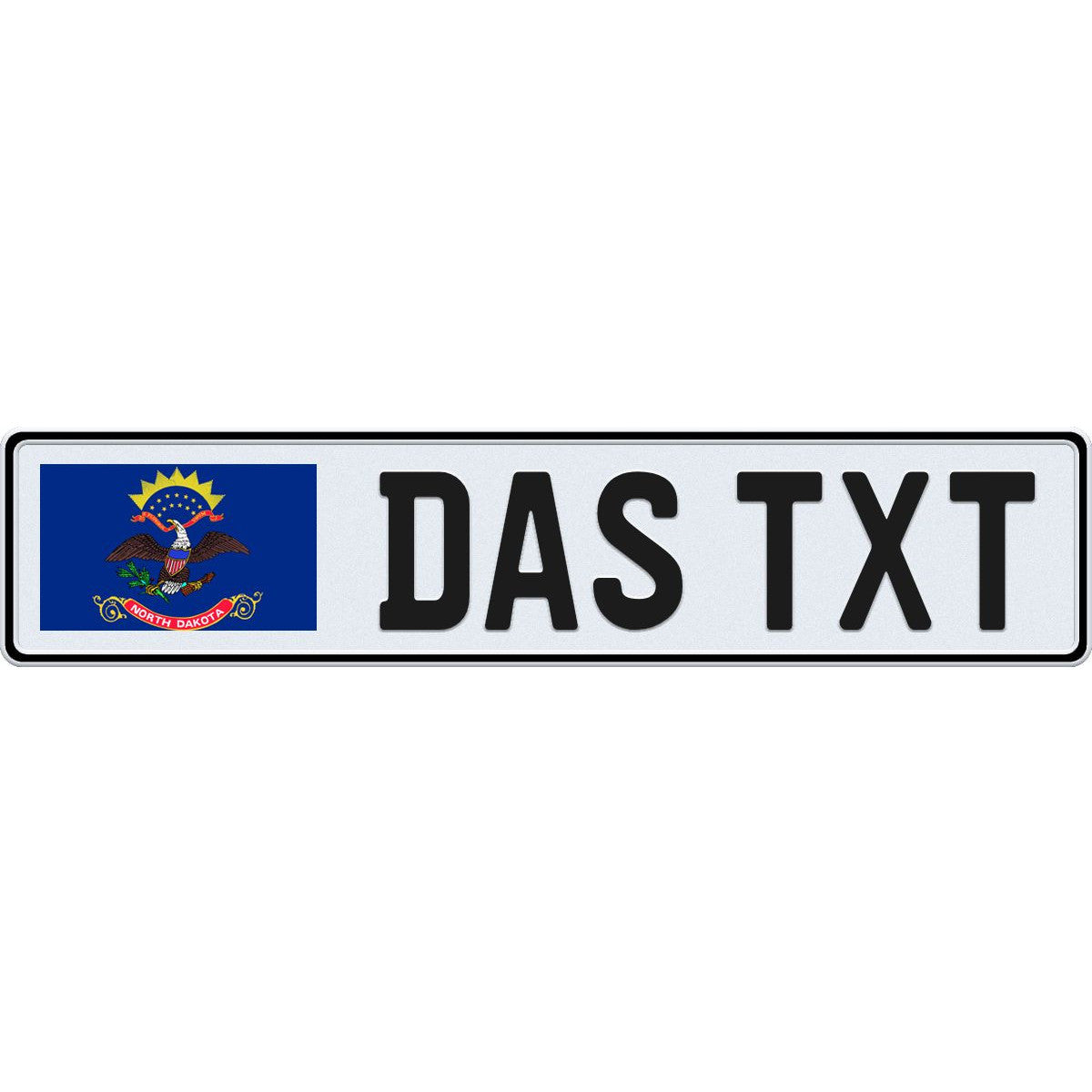 North Dakota large flag European license plate