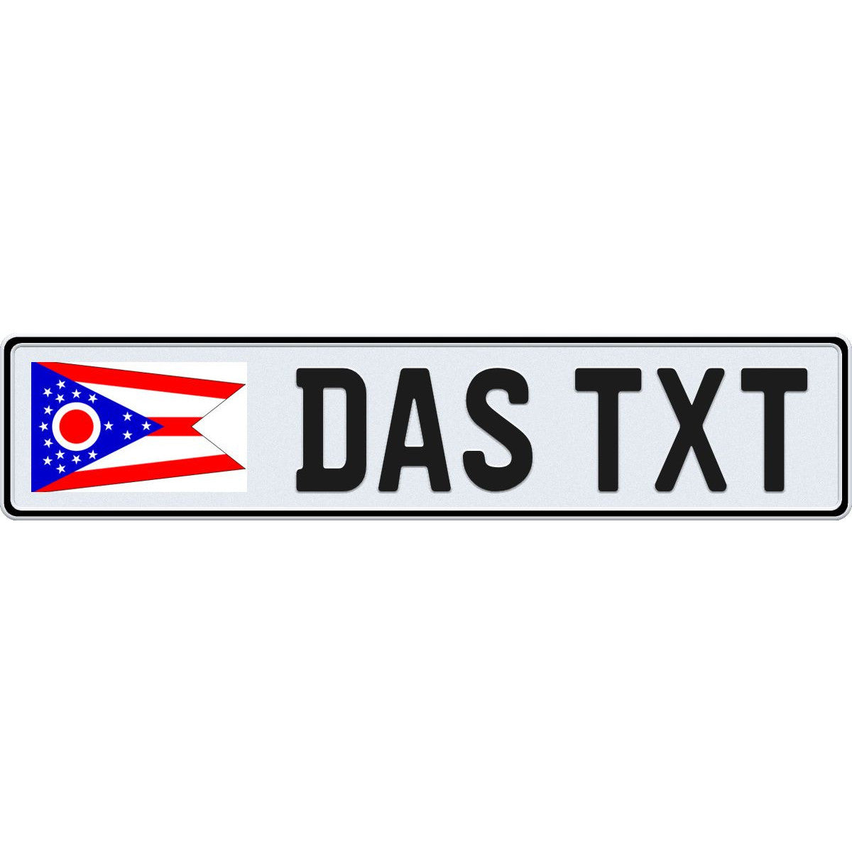Ohio large flag European license plate