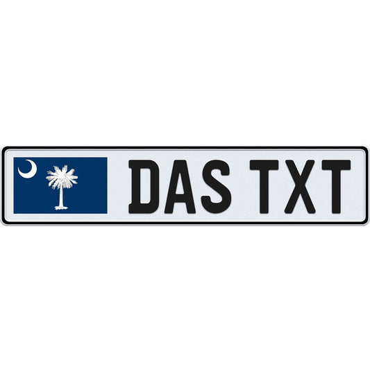 South Carolina large flag European license plate