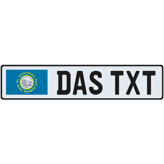 South Dakota large flag European license plate