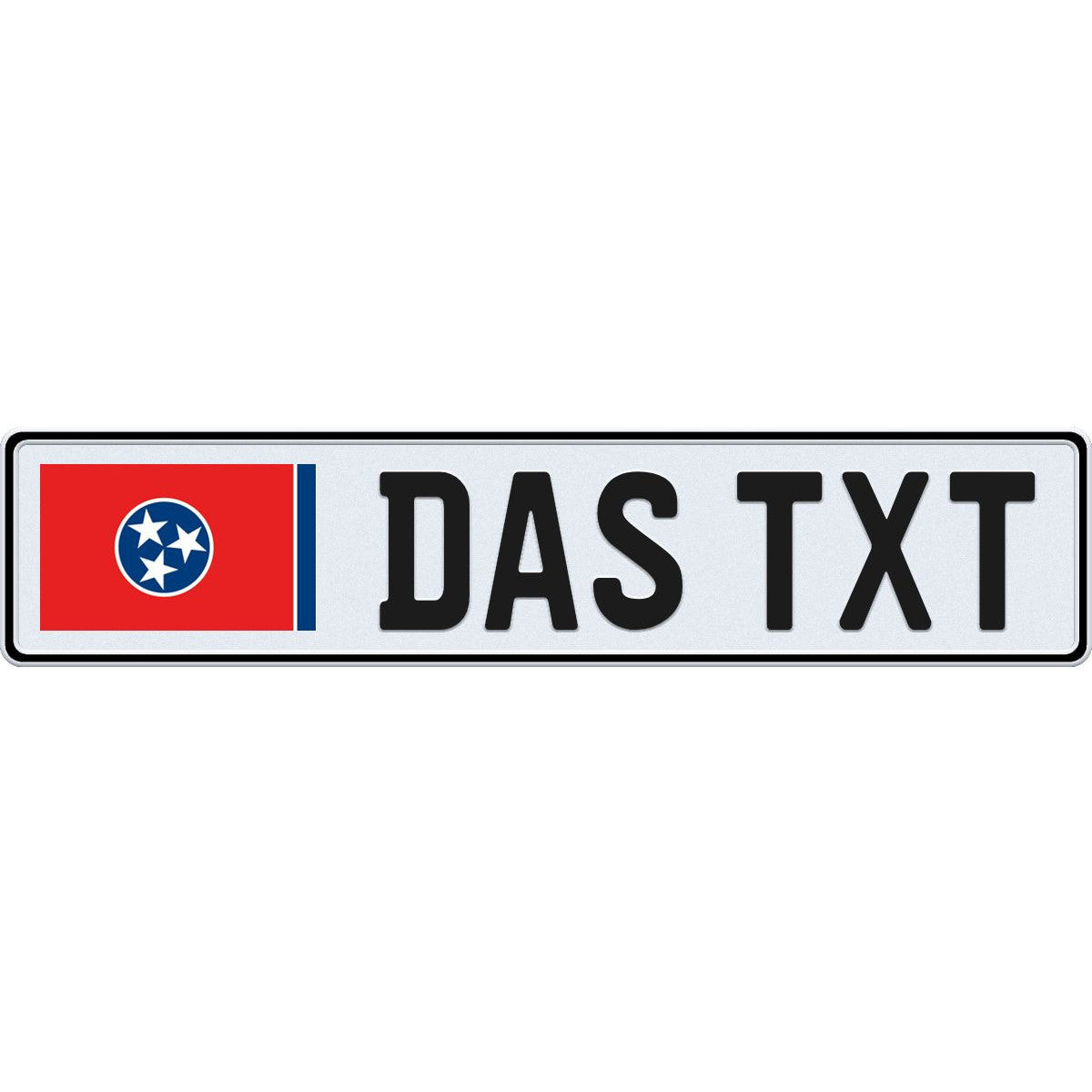 Tennessee large flag European license plate