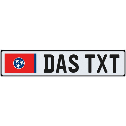 Tennessee large flag European license plate