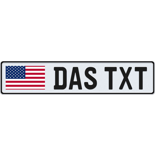 USA large flag European license plate