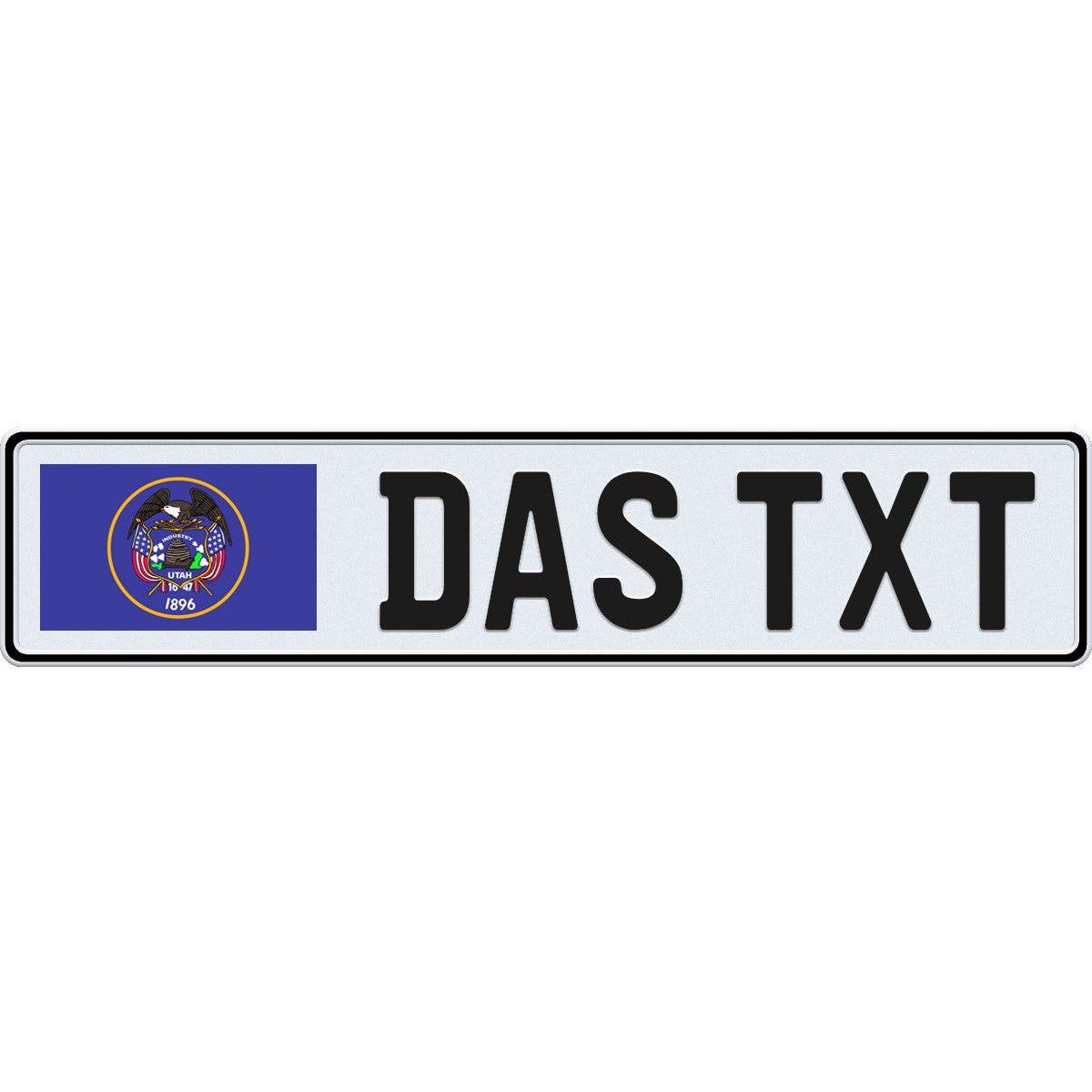 Utah large flag European license plate