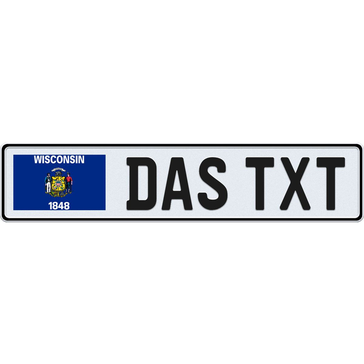 Wisconsin large flag European license plate