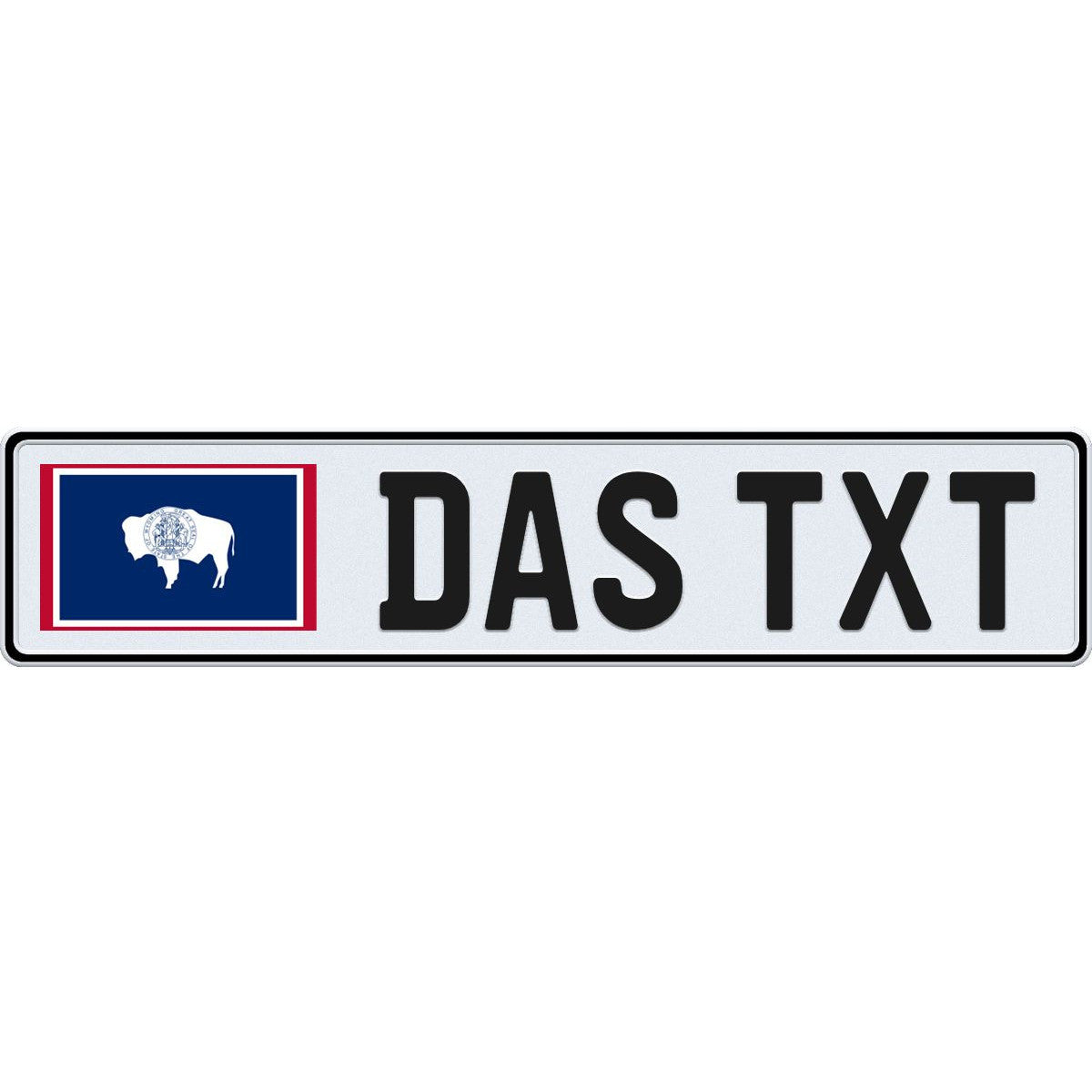 Wyoming large flag European license plate
