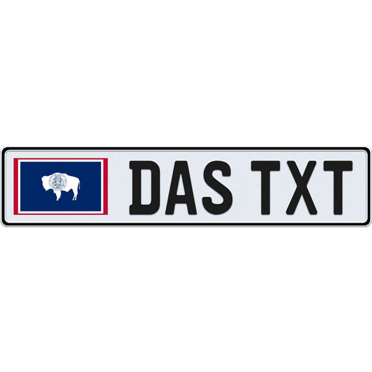 Wyoming large flag European license plate
