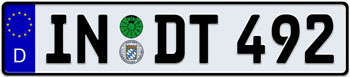 EEC German License Plate - Home of Audi