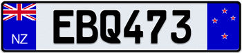 New Zealand European License Plate